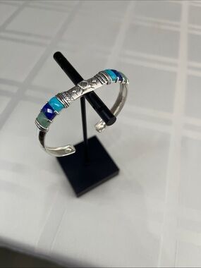 Silpada Sterling Silver Cuff Bracelet with Amazonite, Lapis & Howlite
